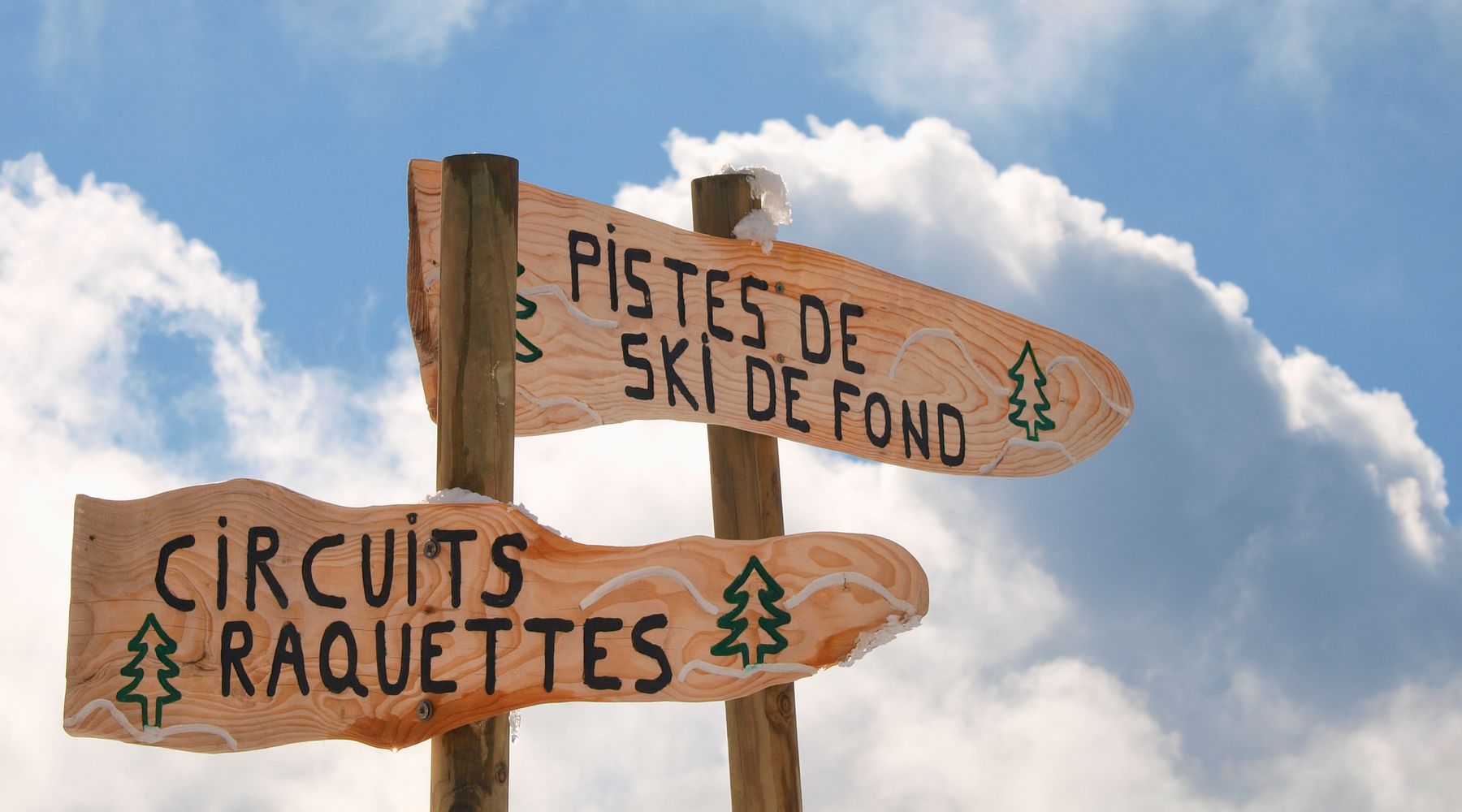 Panneau des pistes de ski de fond et des circuits raquettes
